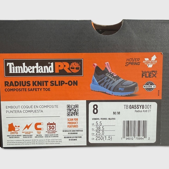Timberland Pro Radius Knit Slip-On Safety Shoes - NEW Womens Size 8 #48958-OFCL - Picture 5 of 5